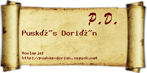 Puskás Dorián névjegykártya